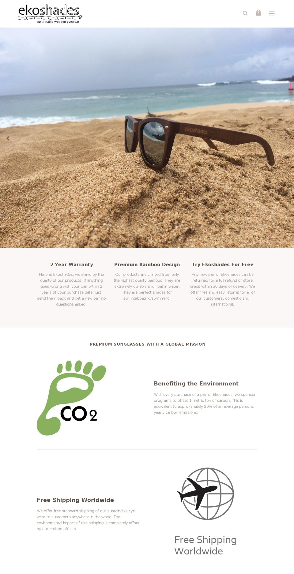 ekoshades.com shopify website screenshot