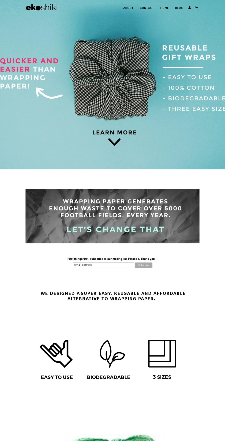 ekoshiki.com shopify website screenshot