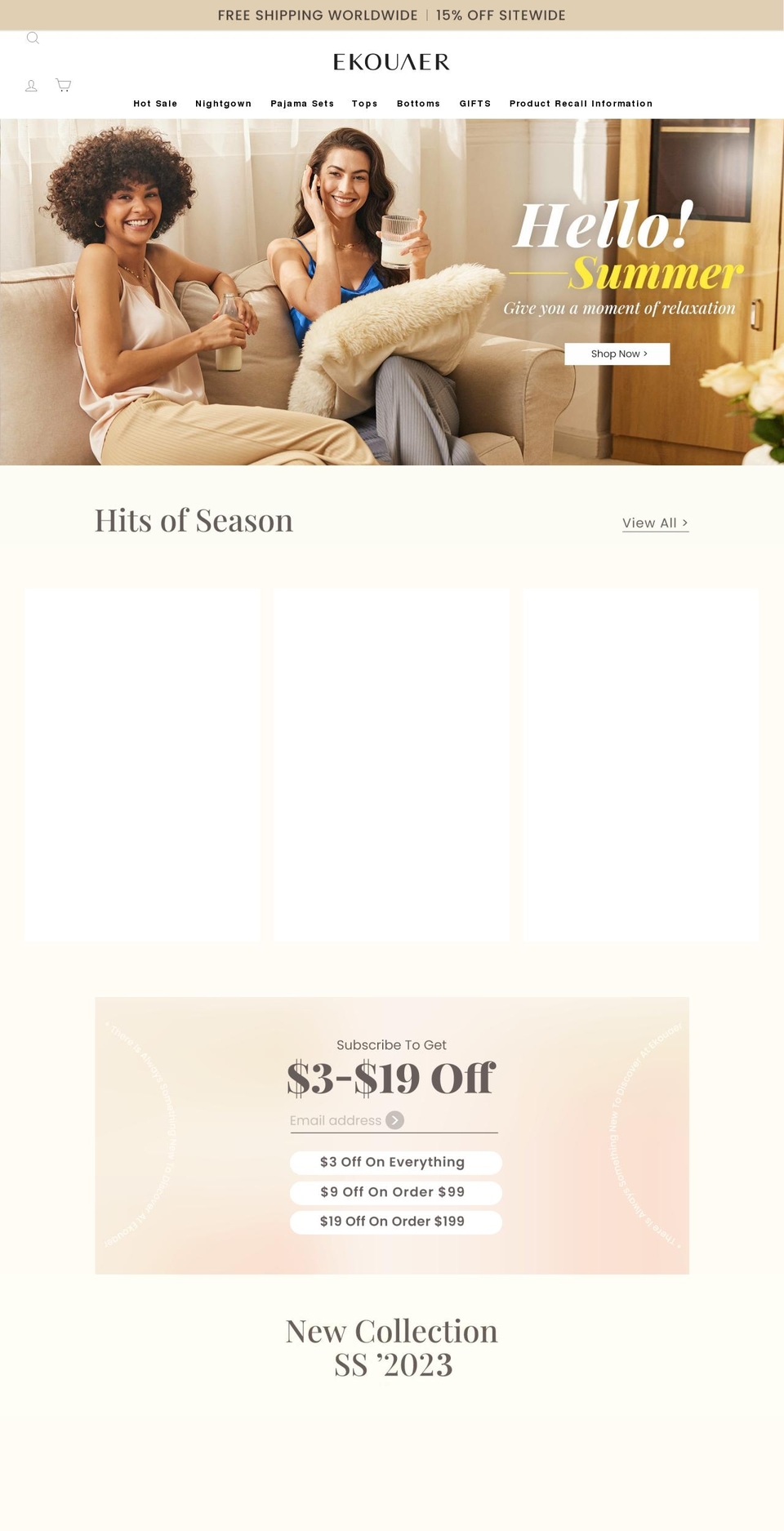 ekouaer.com shopify website screenshot