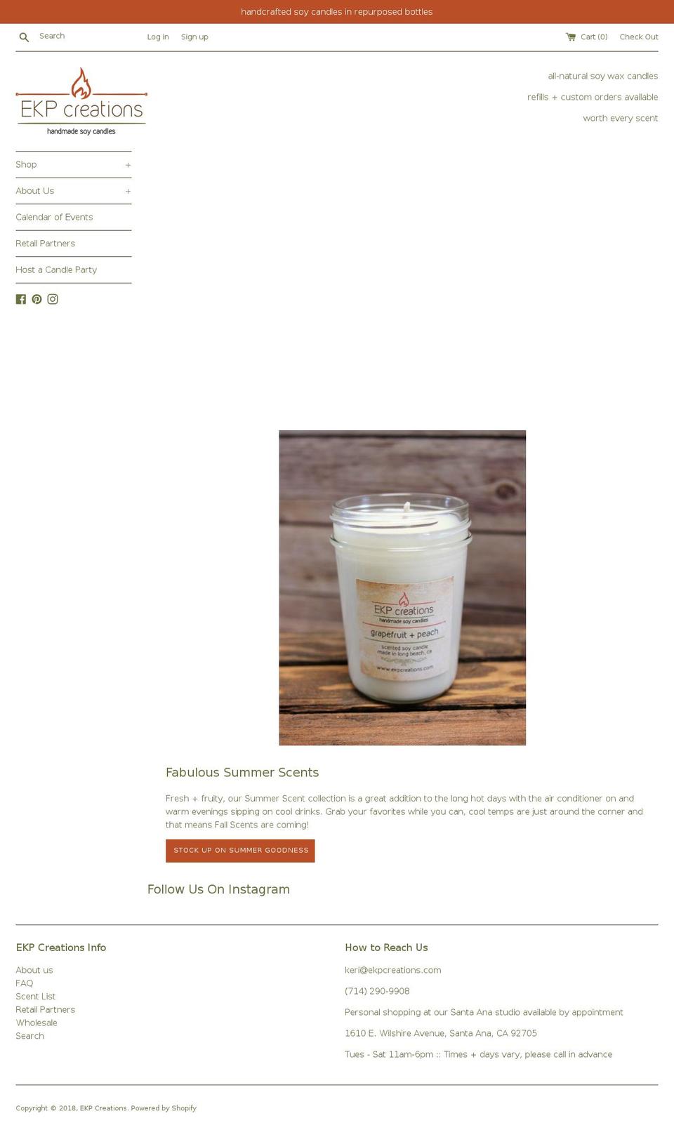 ekpcreations.com shopify website screenshot