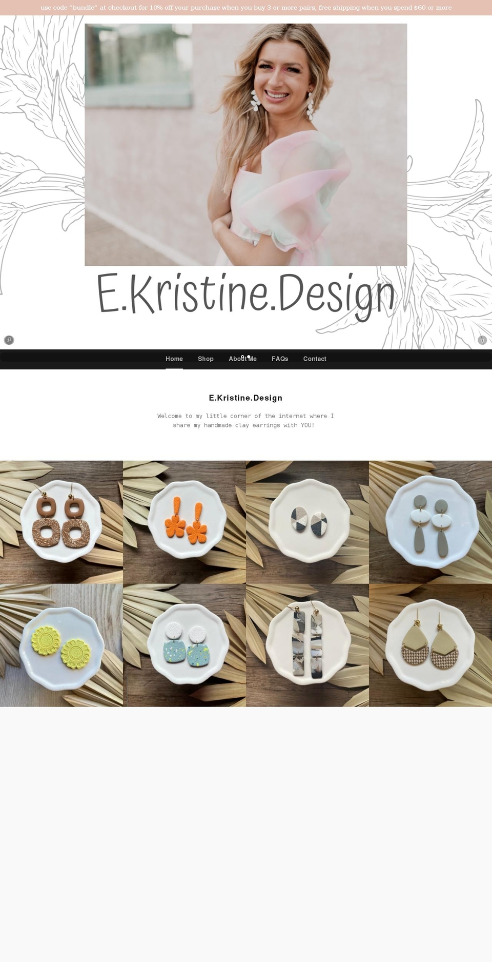 ekristinedesign.com shopify website screenshot