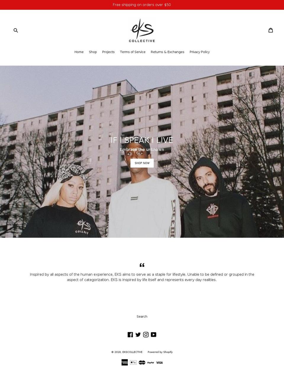 eks-collective.com — Shopify storefront screenshot
