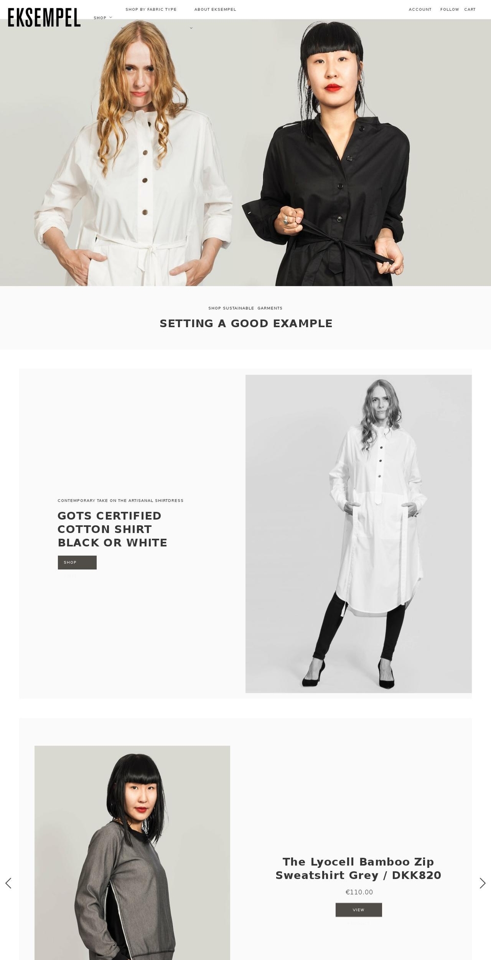 eksempel.com — Shopify storefront screenshot