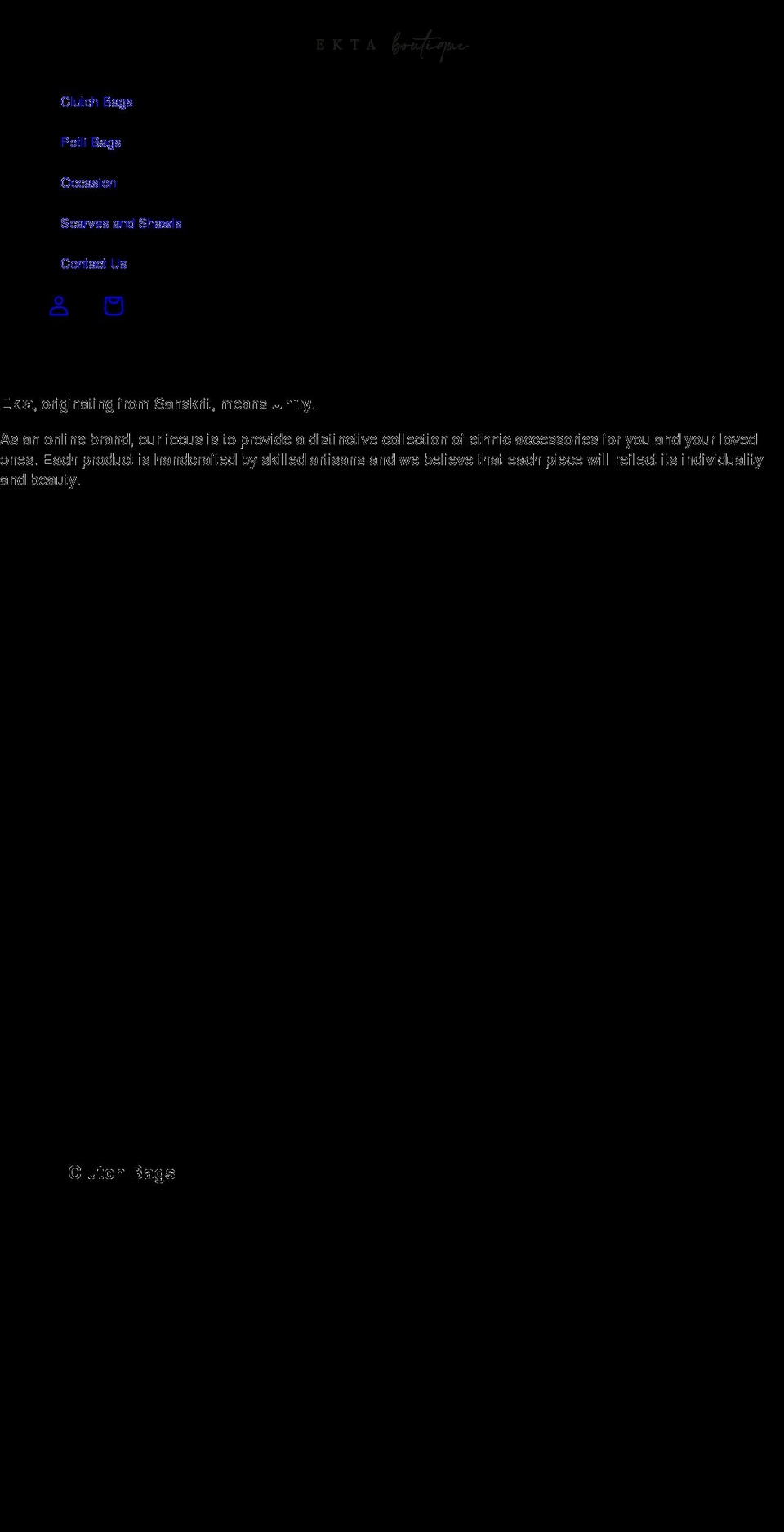 ektaboutique.com shopify website screenshot