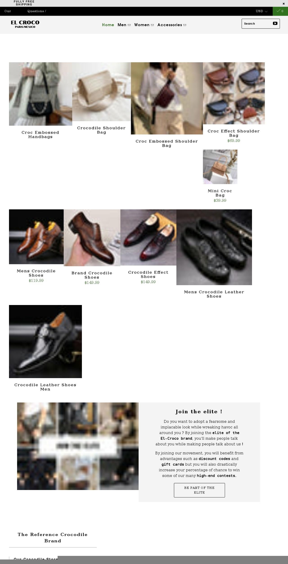 el-croco.com shopify website screenshot