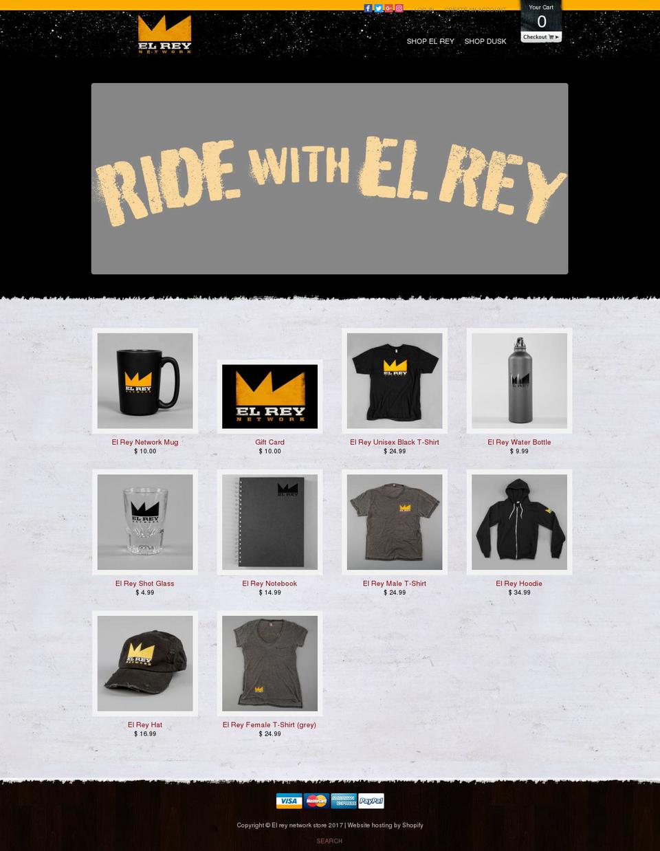el-rey-network-store.com shopify website screenshot