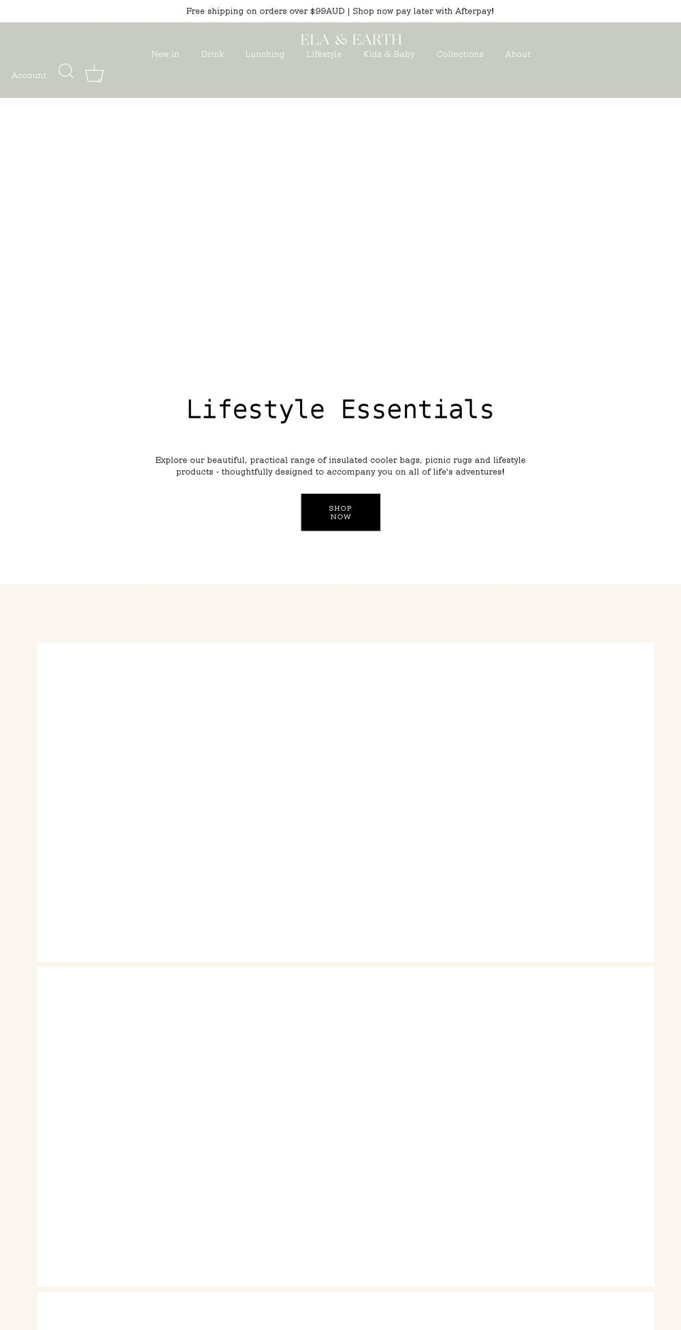 elaandearth.com.au shopify website screenshot