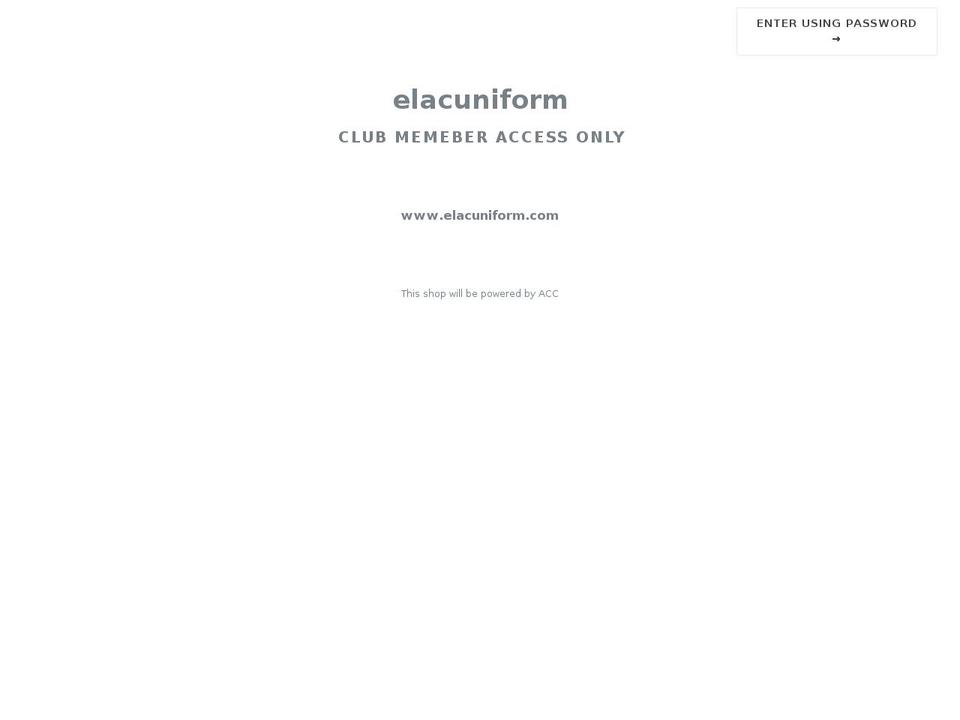 elacuniform.com — Shopify storefront screenshot