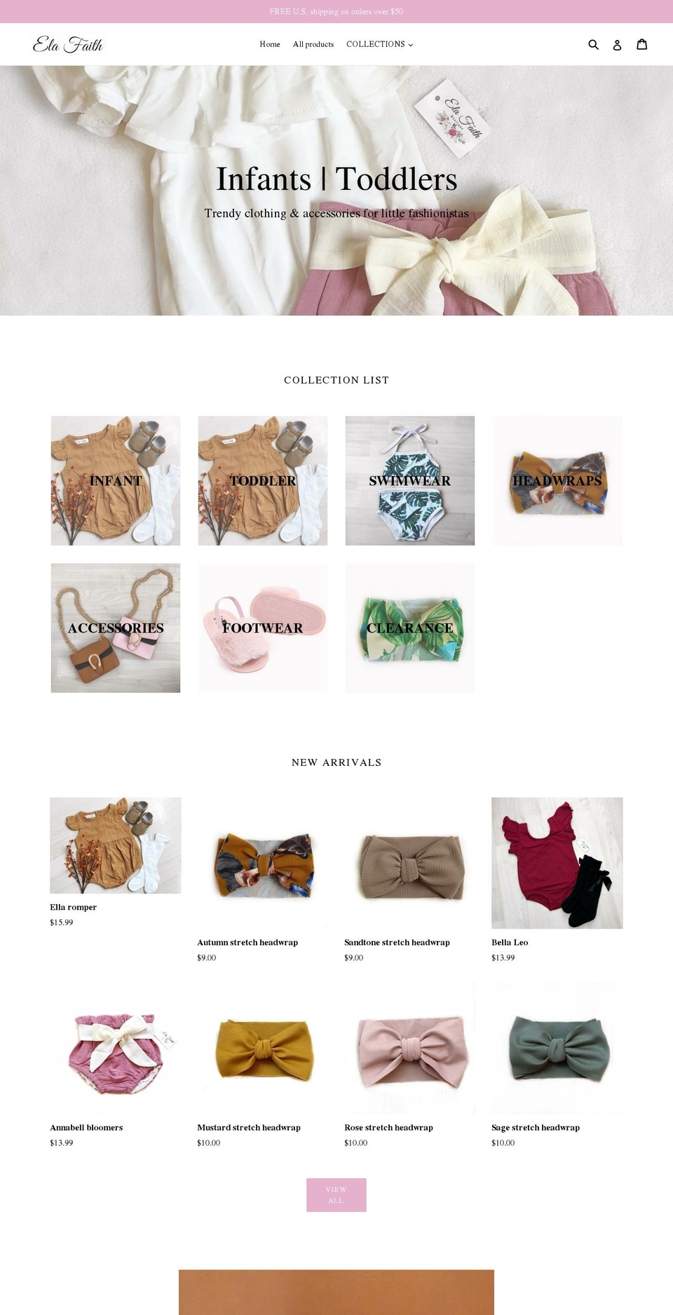 elafaith.com shopify website screenshot