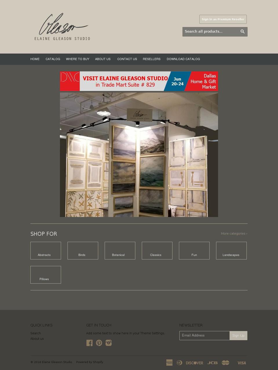 elainegleason.net shopify website screenshot