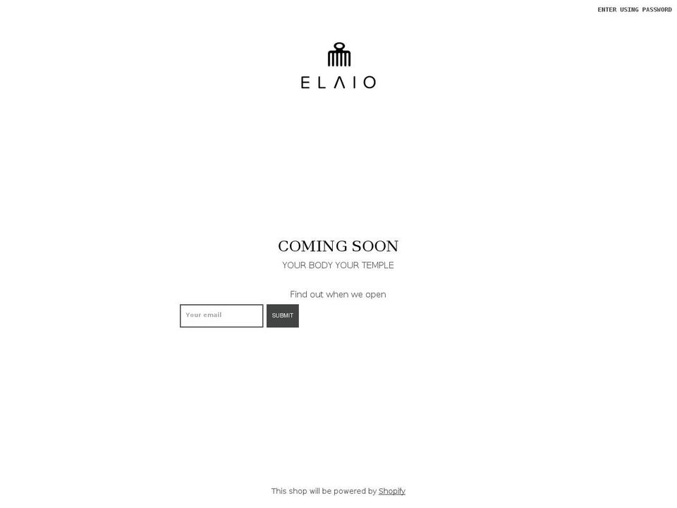 elaiobody.com shopify website screenshot