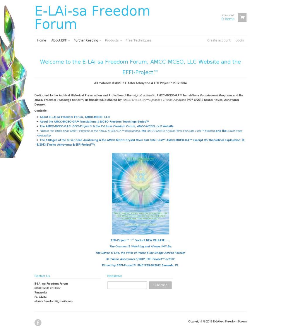 elaisafreedom.com — Shopify storefront screenshot