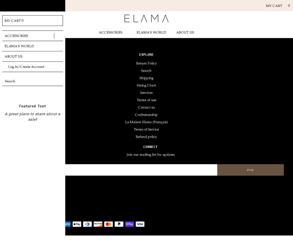 elamafur.com shopify website screenshot
