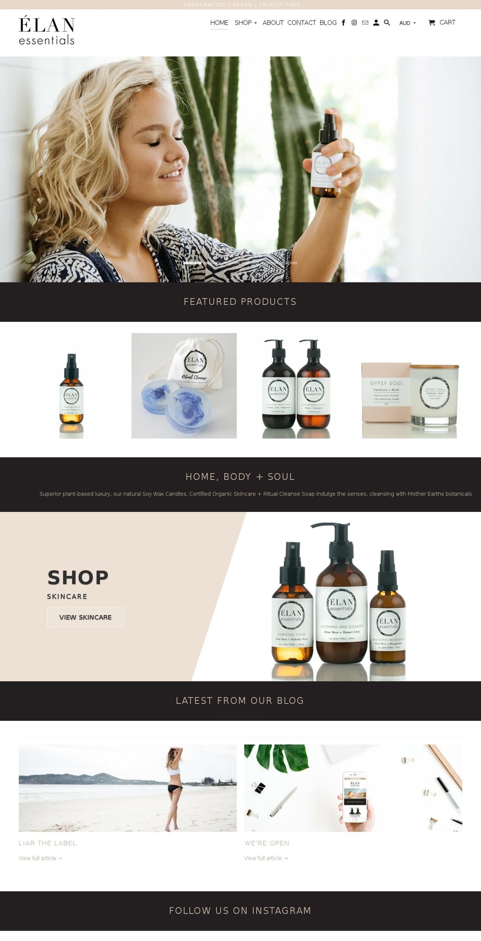 elanessentials.store shopify website screenshot