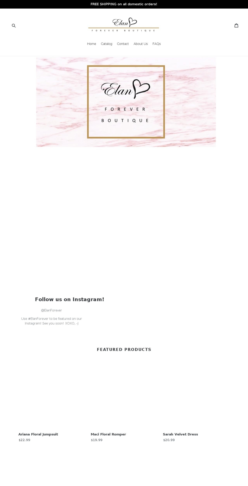 elanforeverboutique.com — Shopify storefront screenshot