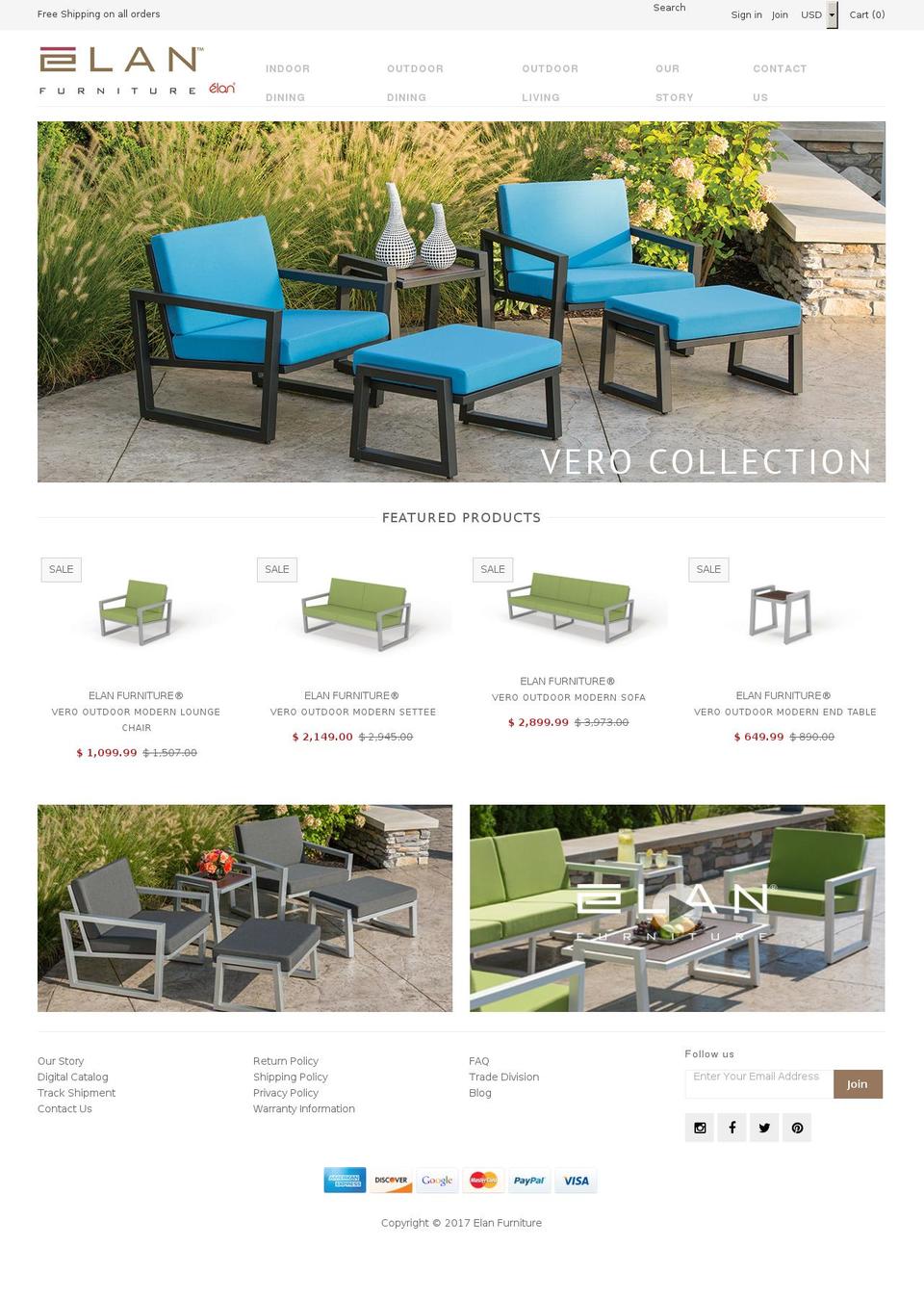 elanfurniturecorp.com shopify website screenshot