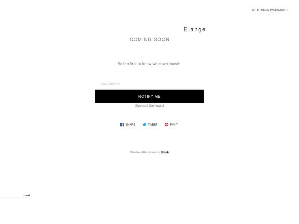 elange.com shopify website screenshot