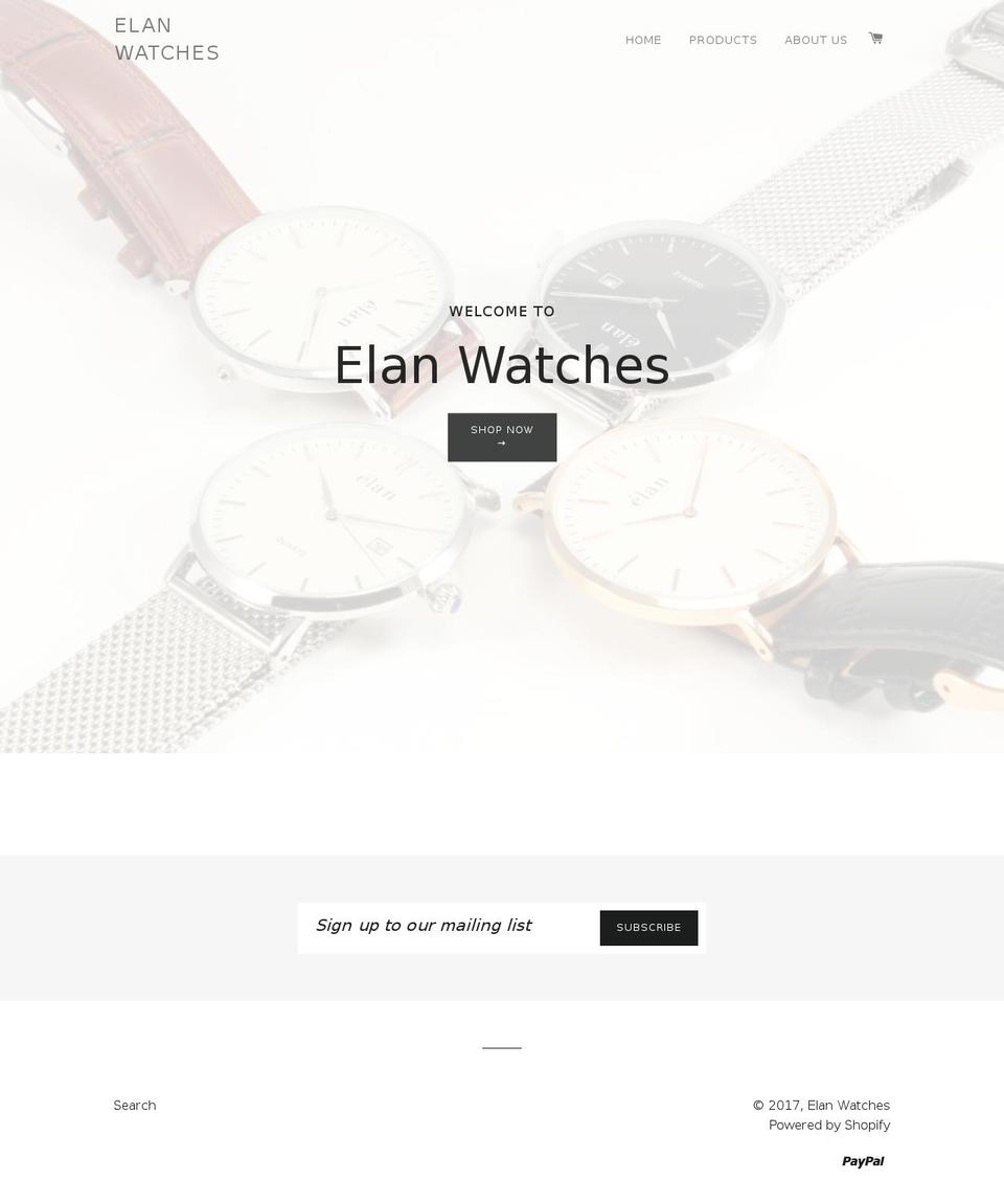 elanwatches.com shopify website screenshot