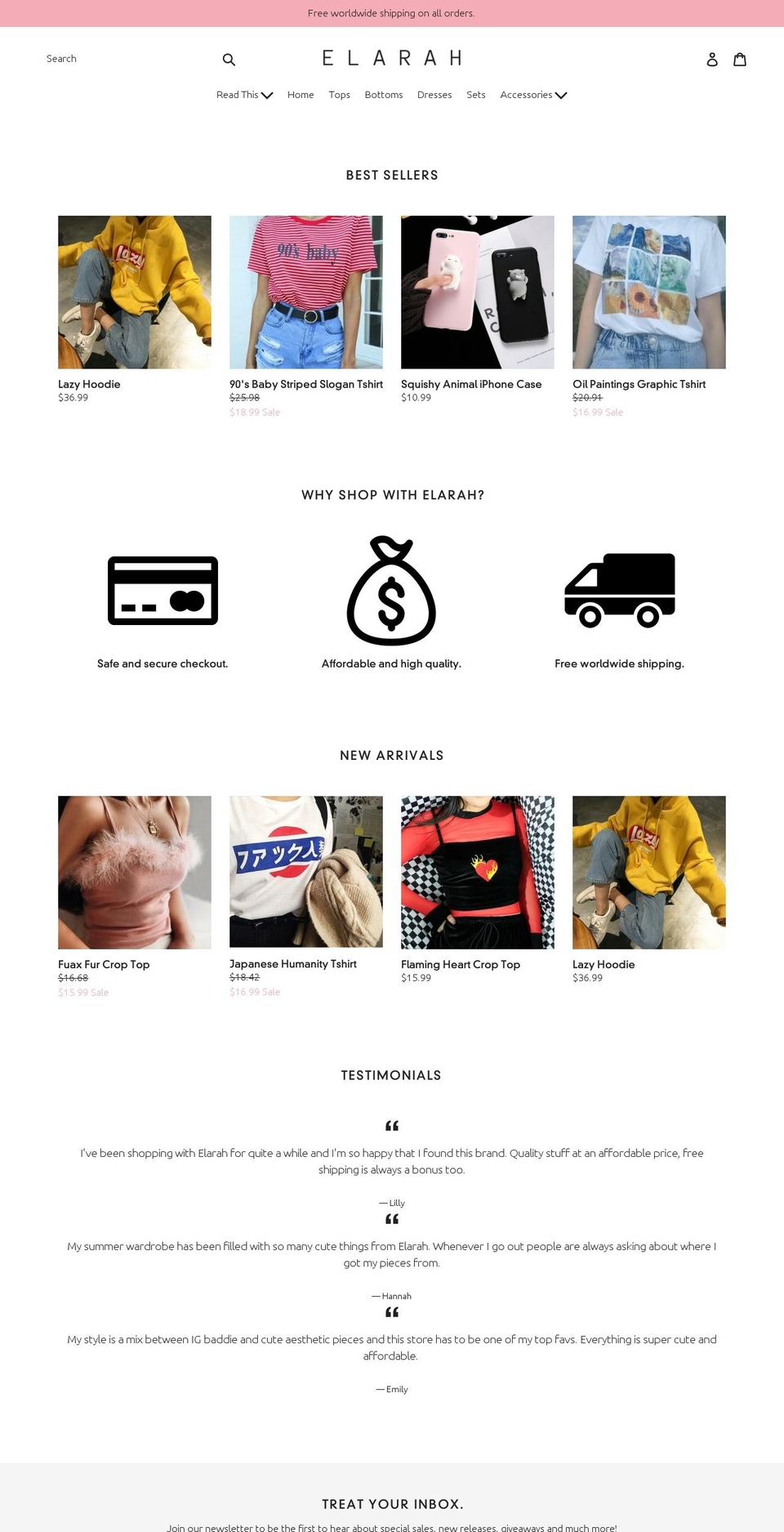 elarah.com — Shopify storefront screenshot