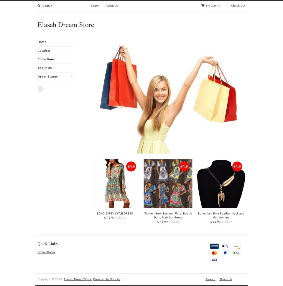 elasahdream.com — Shopify storefront screenshot