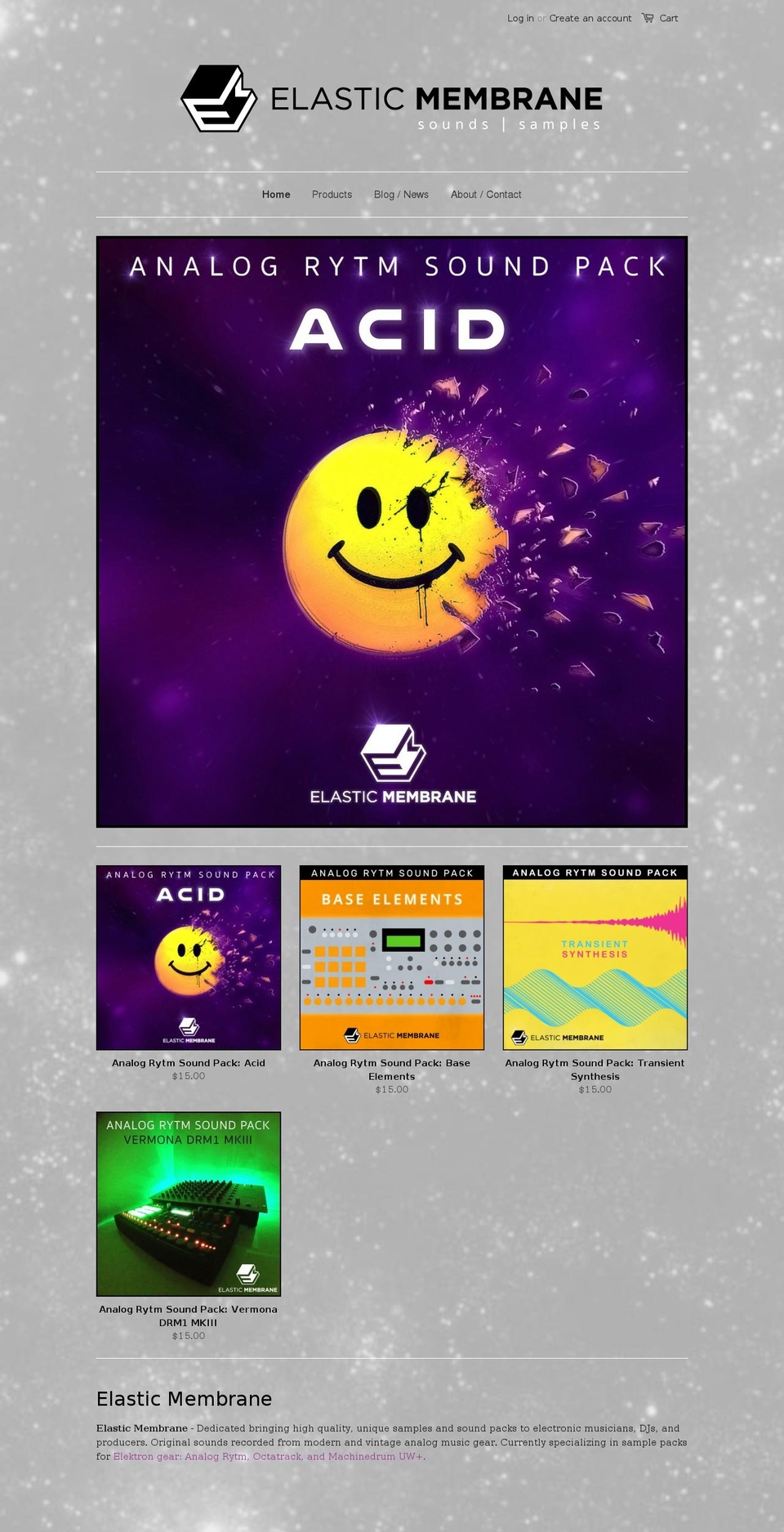 elastic-membrane-audio.com shopify website screenshot