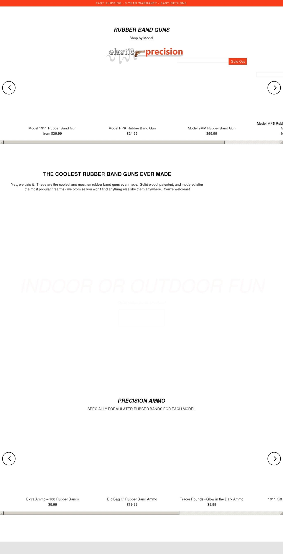 elastic-precision.myshopify.com — Shopify storefront screenshot