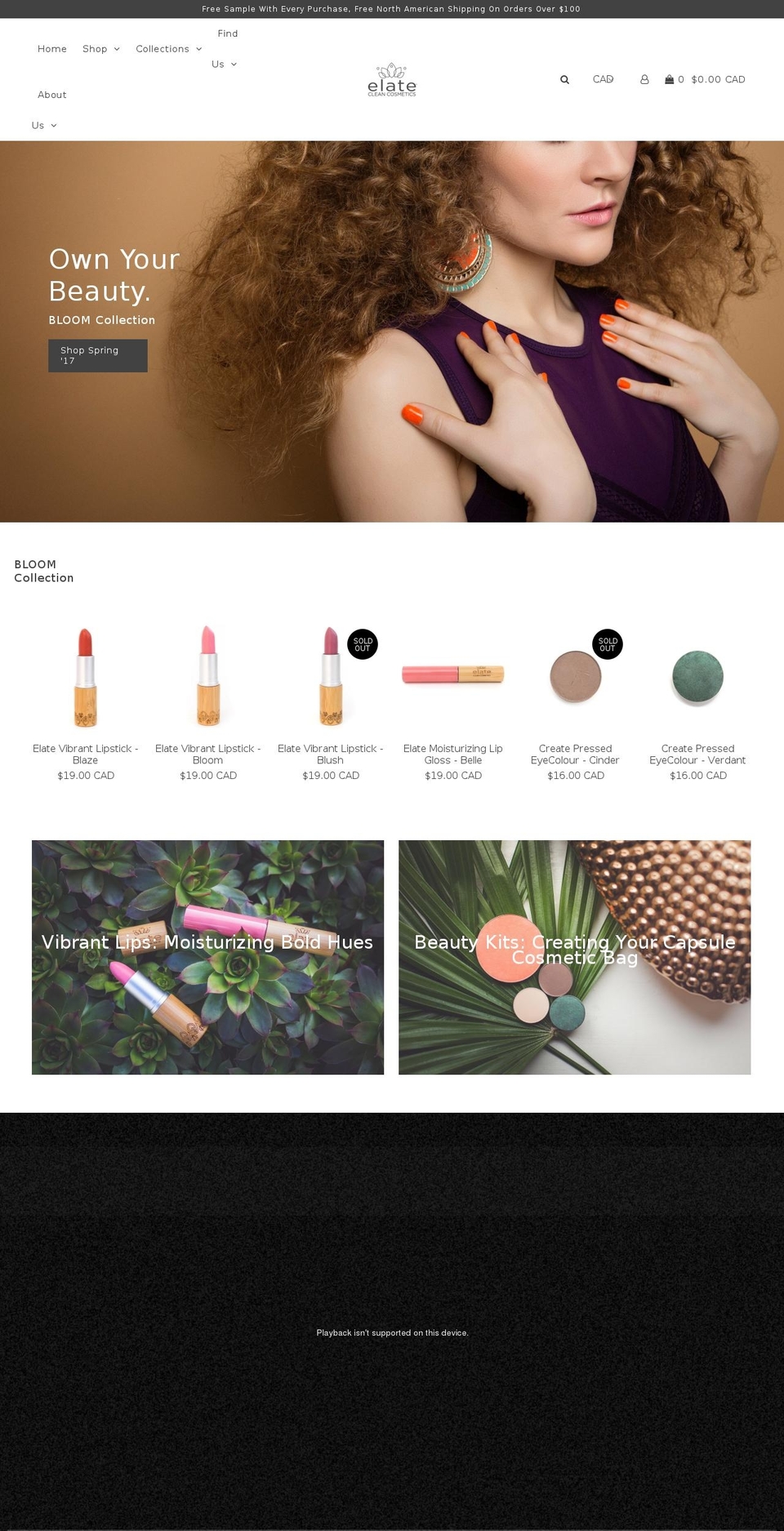 elatebeauty.com shopify website screenshot
