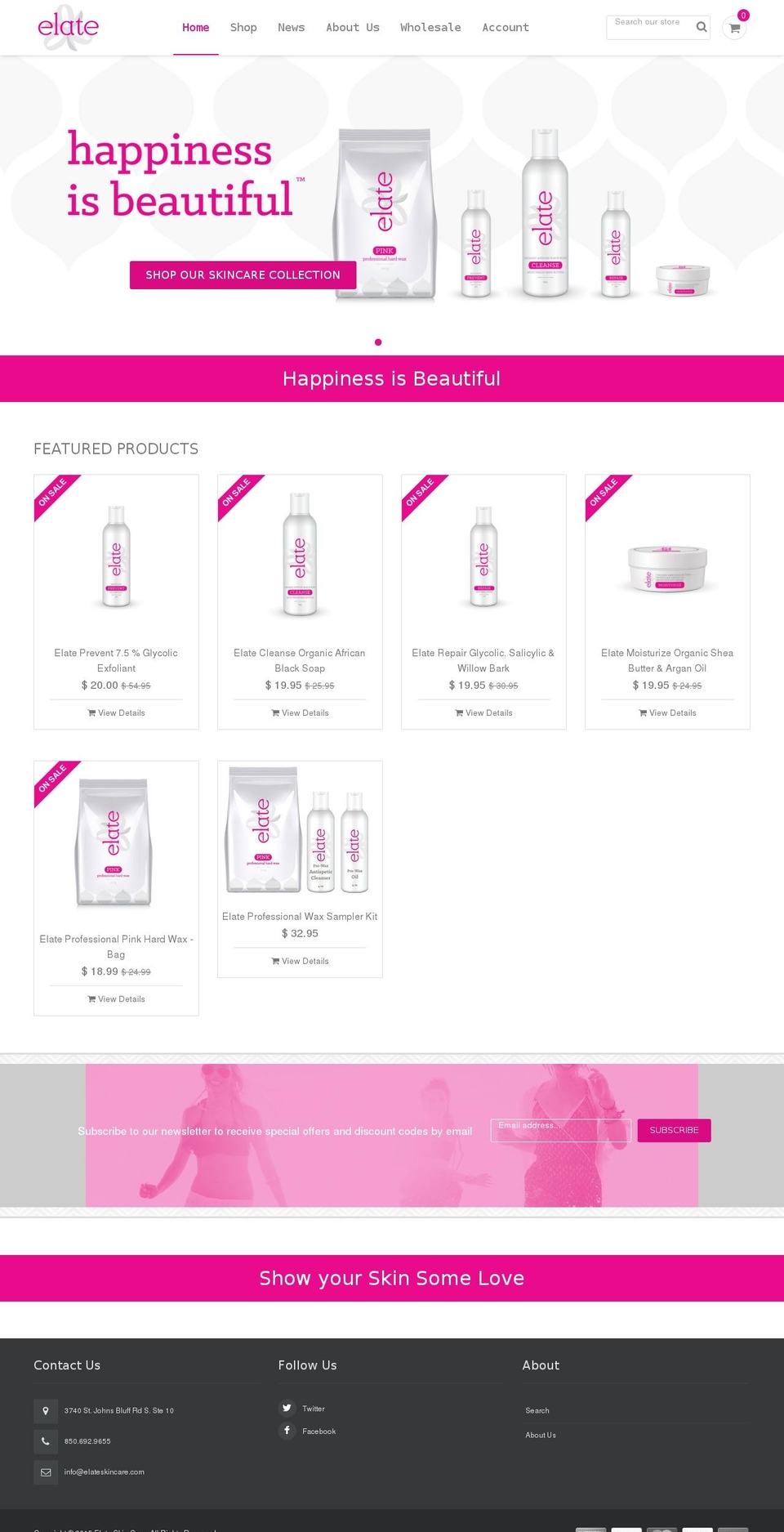 funity Shopify theme site example elatecosmetics.com