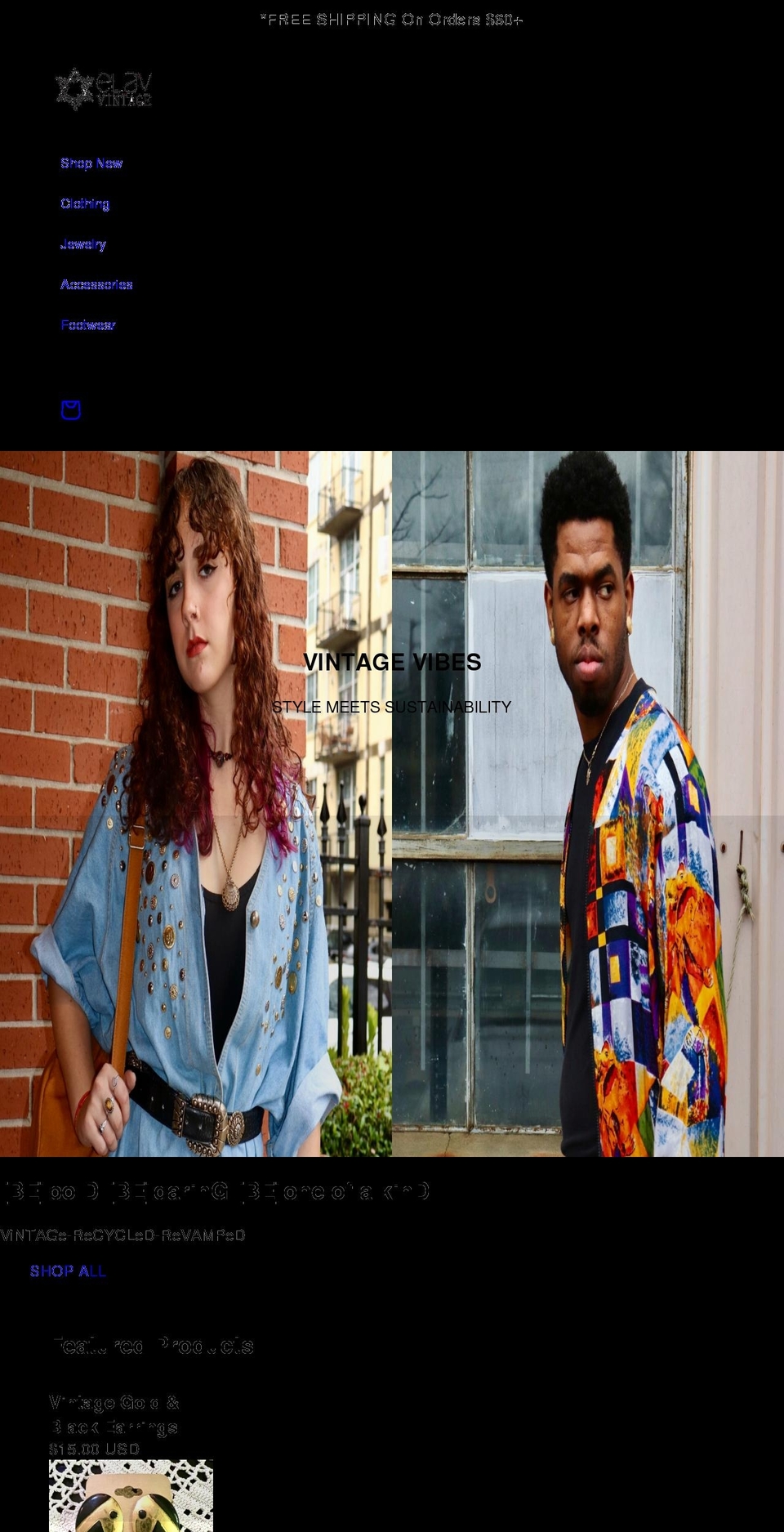 elavvintage.com shopify website screenshot