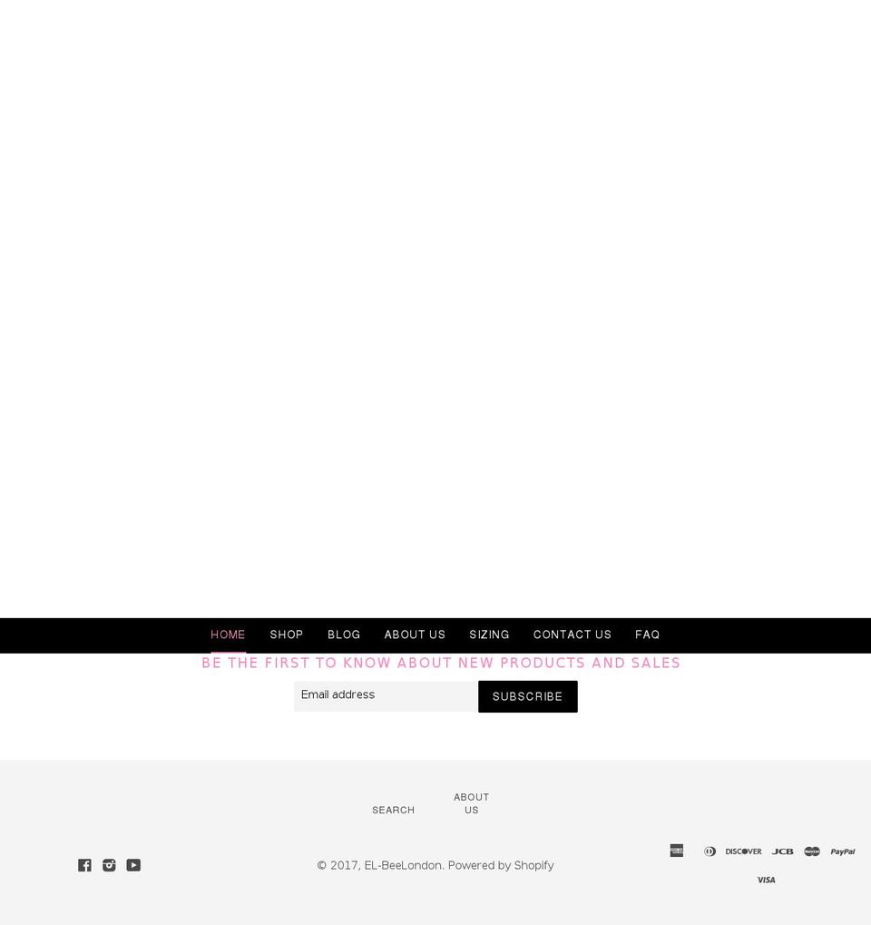 elbeelondon.com shopify website screenshot