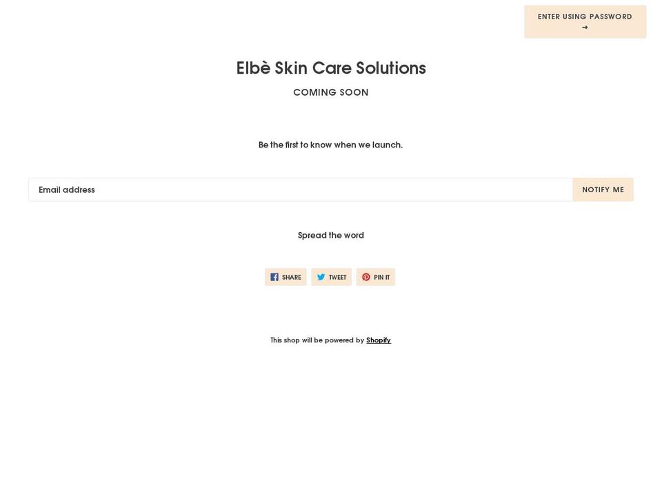 elbeskincare.com shopify website screenshot