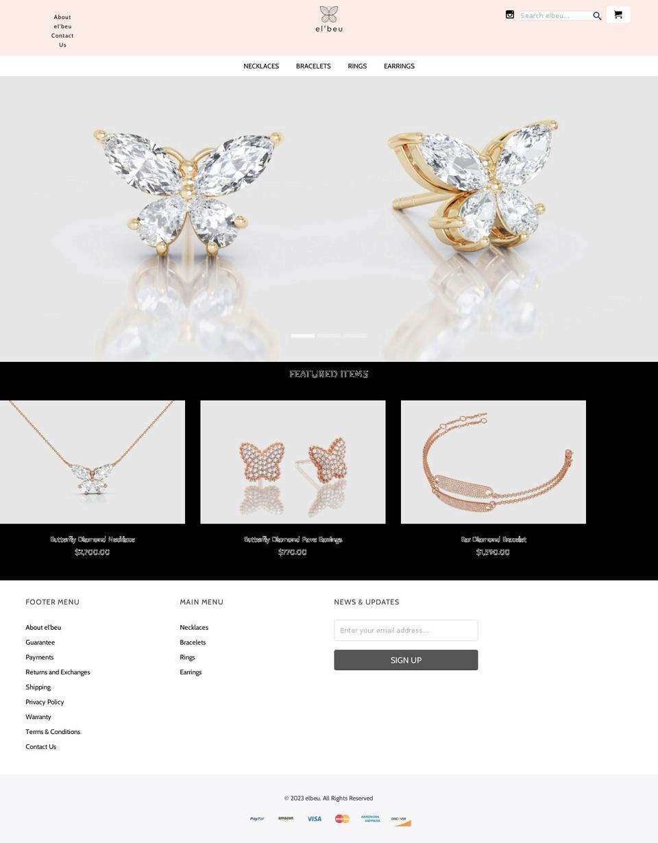 elbeu.com shopify website screenshot