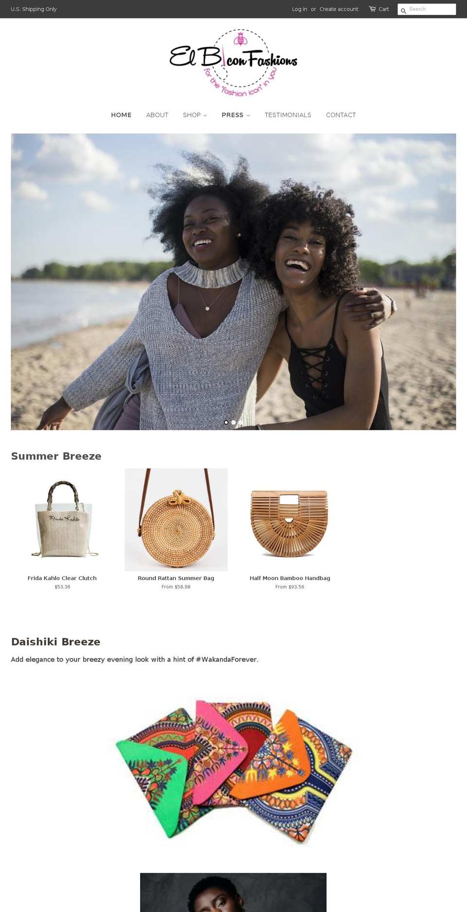 elbiconfashions.com shopify website screenshot