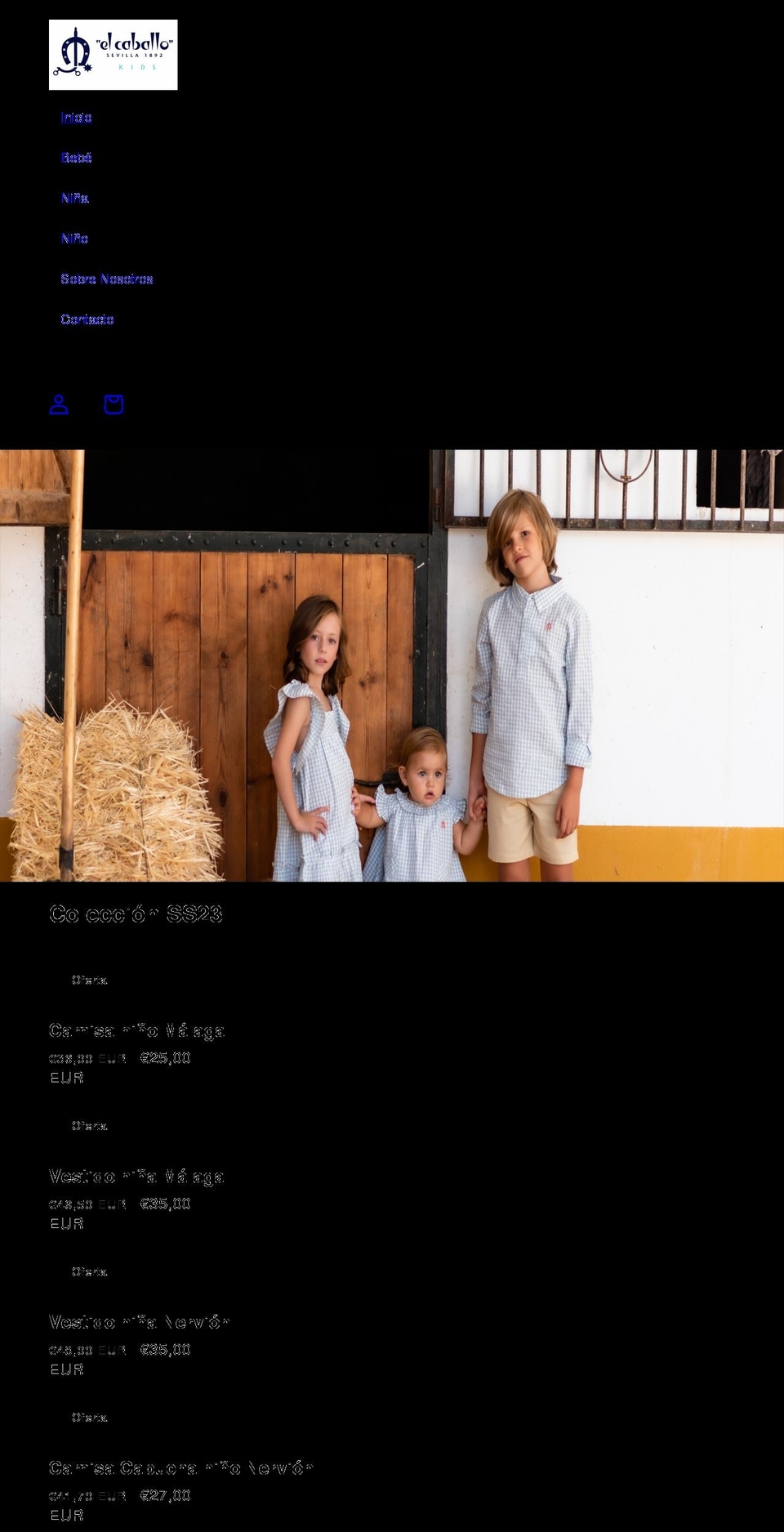 elcaballokids.com shopify website screenshot