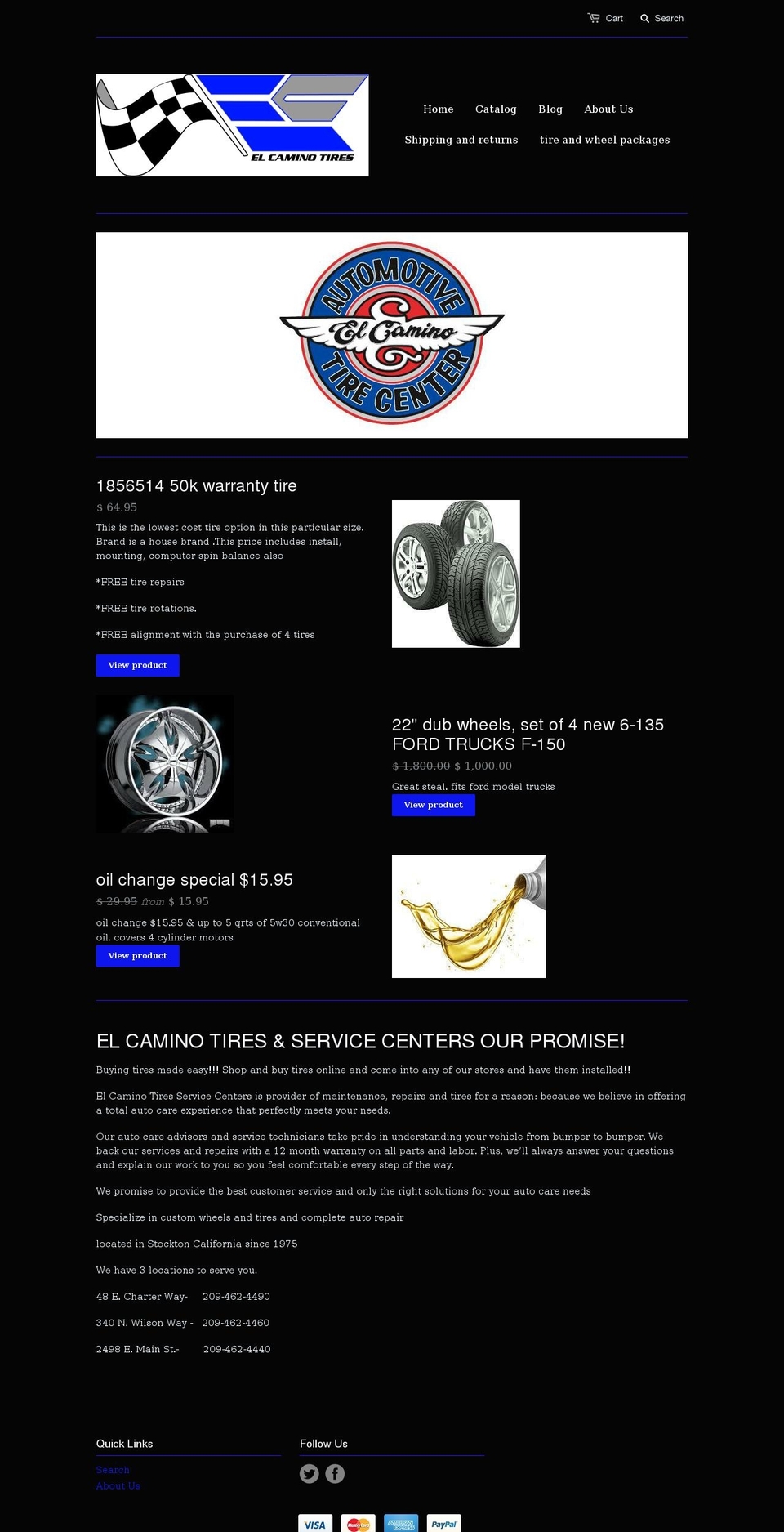 elcaminotire.com — Shopify storefront screenshot