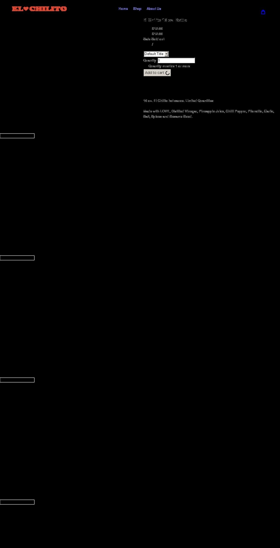 elchilitohotsauce.com shopify website screenshot
