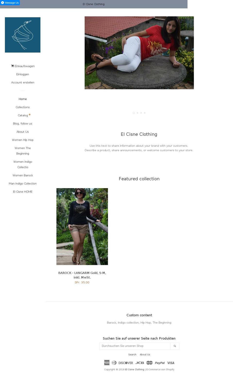 elcisneclothing.com shopify website screenshot