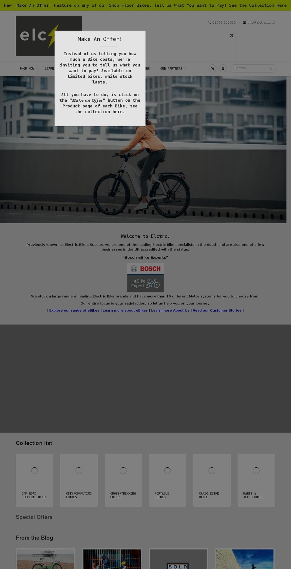 elctrc.co.uk shopify website screenshot