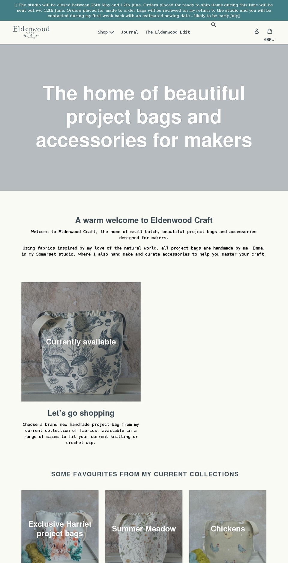 eldenwoodcraft.com shopify website screenshot