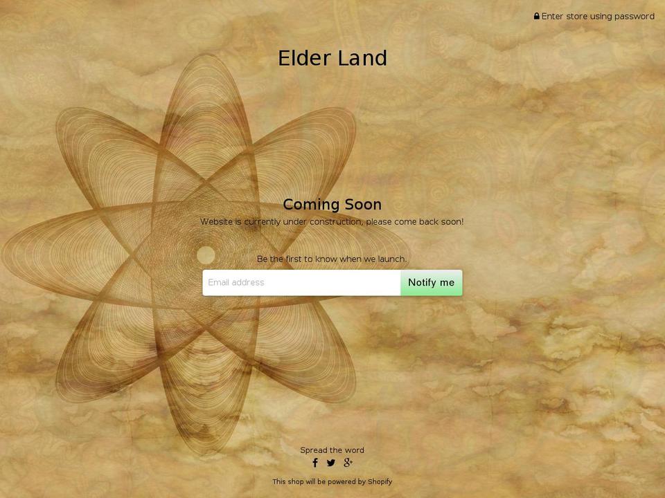 elder-land.com — Shopify storefront screenshot