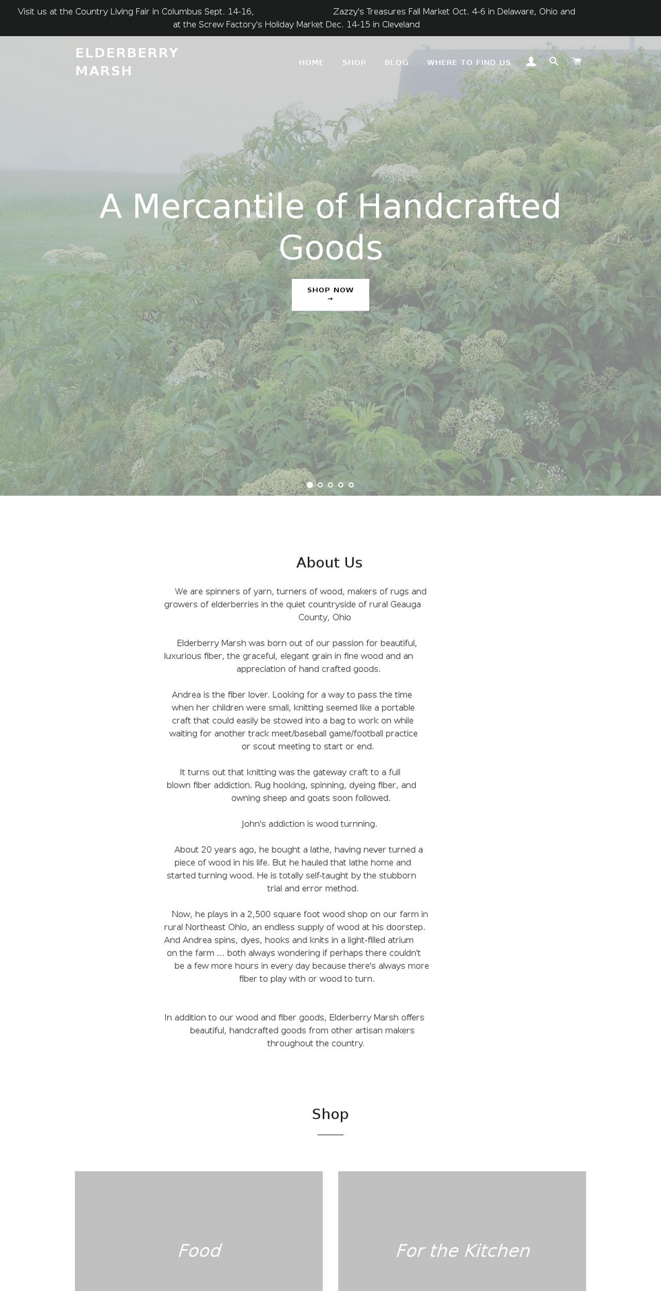 elderberrymarsh.com shopify website screenshot
