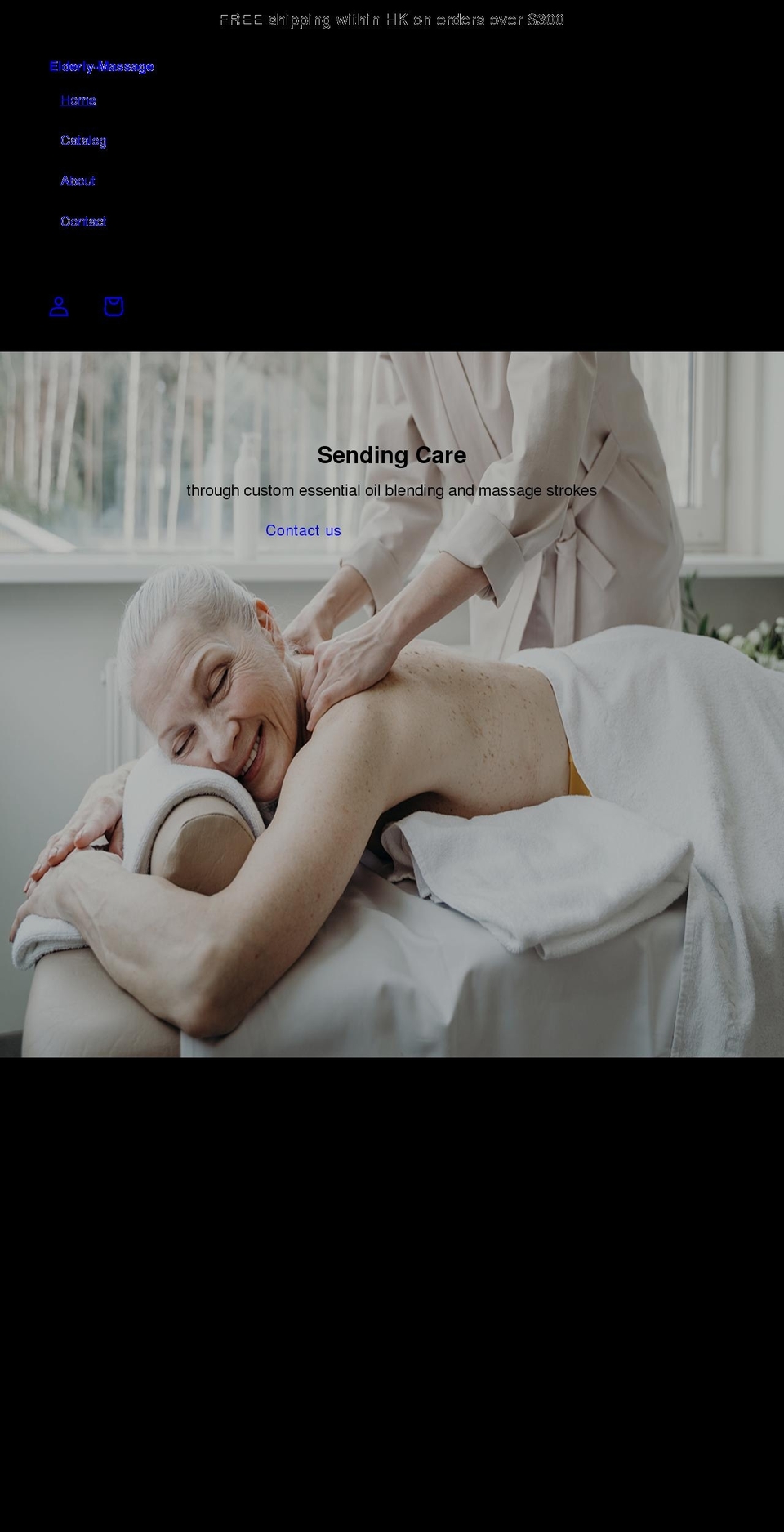 elderly-massage.com shopify website screenshot