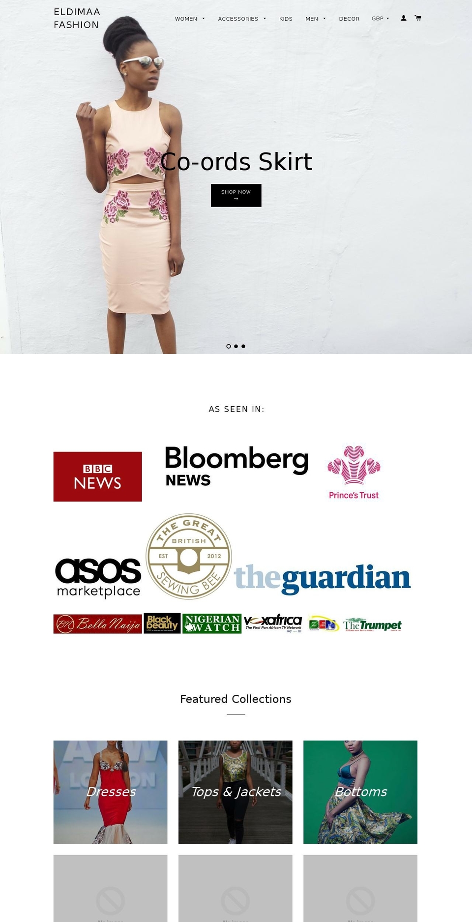 eldimaafashion.com shopify website screenshot