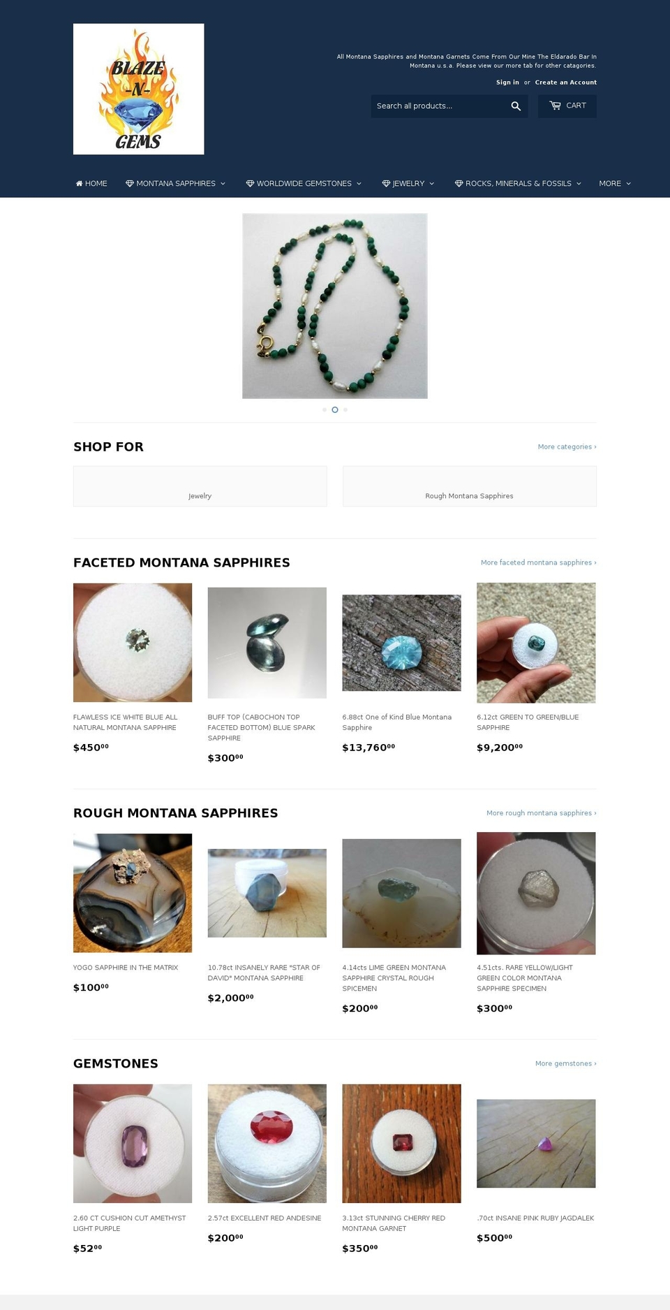eldoradobarsapphire.com — Shopify storefront screenshot