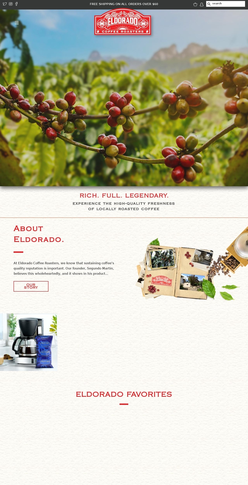 eldoradocoffee.com — Shopify storefront screenshot