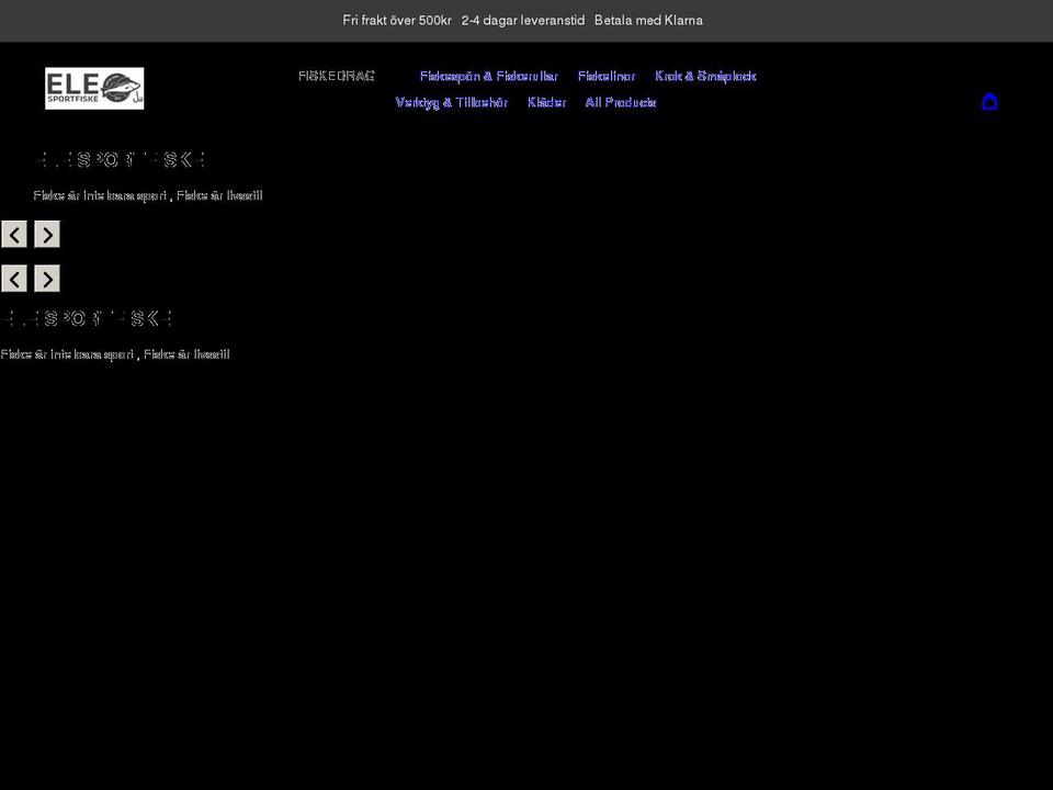 ele-sportfiske.se shopify website screenshot