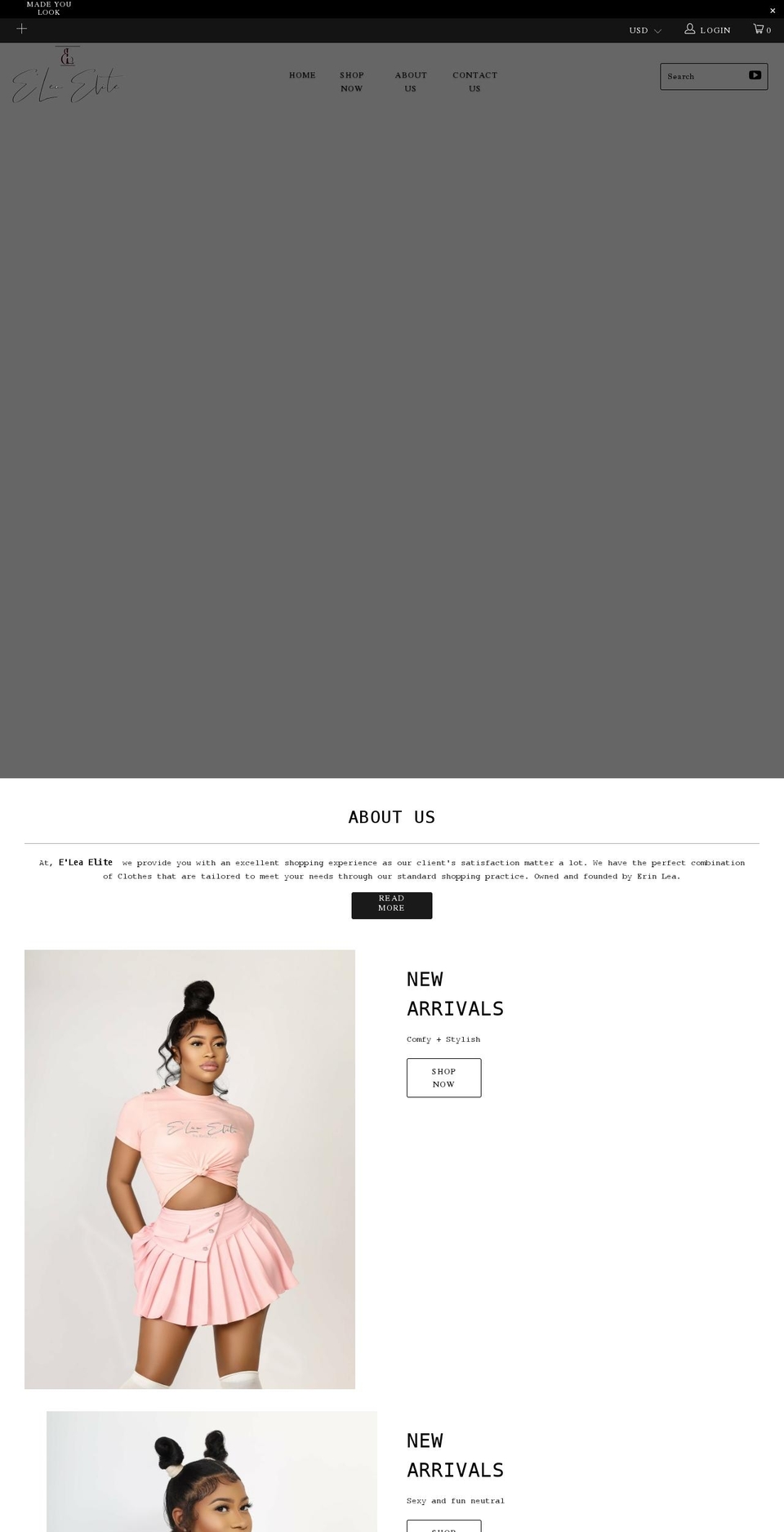 eleaelite.com shopify website screenshot