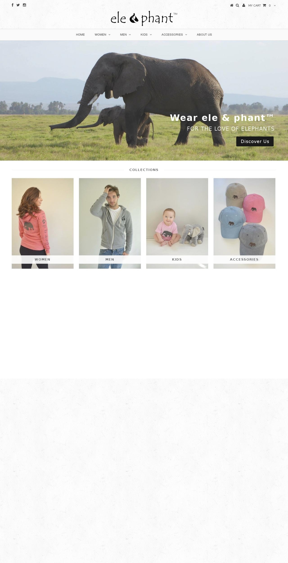 eleandphant.com shopify website screenshot
