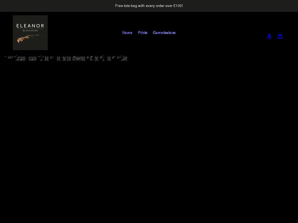 eleanorblackwork.com shopify website screenshot