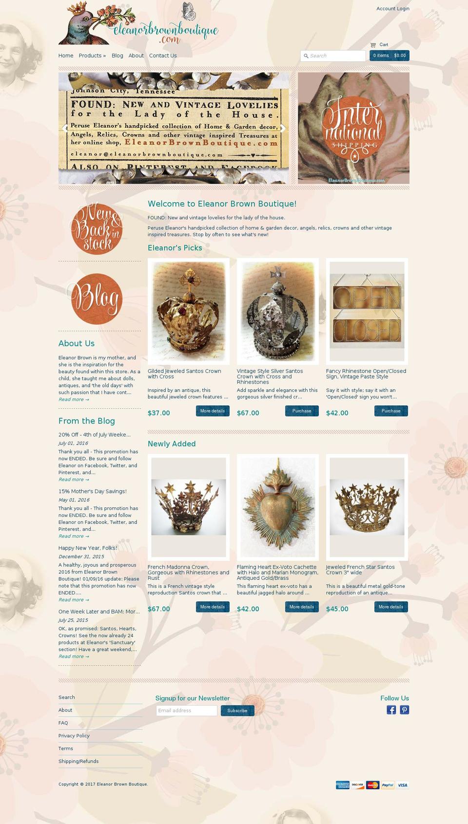 eleanorbrownbtq.com shopify website screenshot